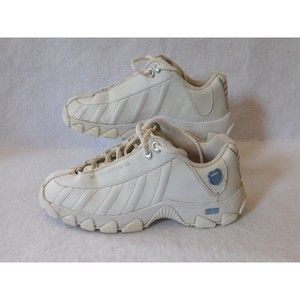 K-Swiss Shoes 10 Women's Gym Shoe White with Blue Logo Sneakers Size 10